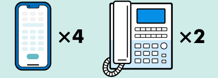 スマホ×4  電話機×2